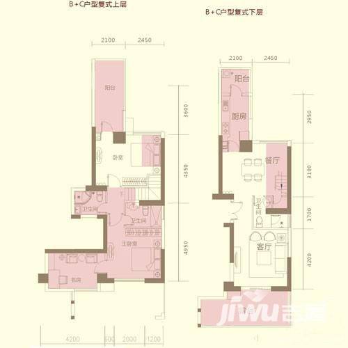 金山碧海3室2厅3卫户型图