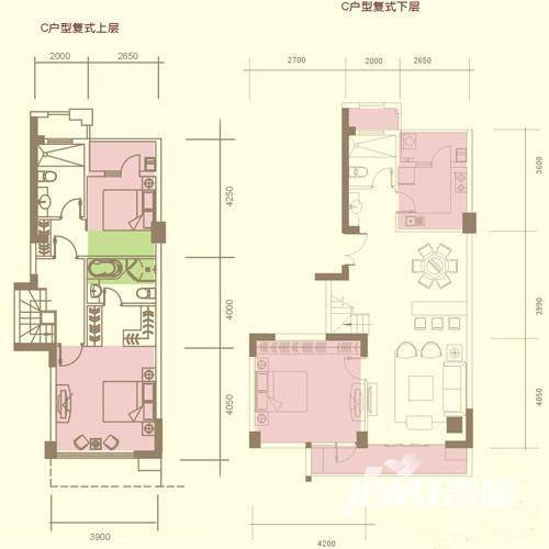 金山碧海3室2厅3卫户型图