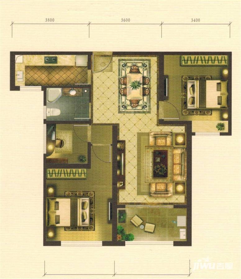 豪森名邸普通住宅92㎡户型图