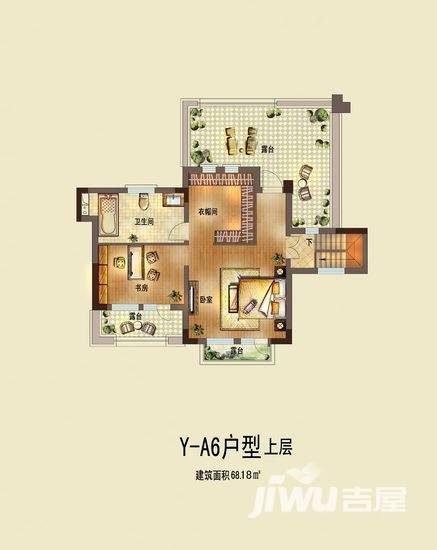 中国铁建东来尚城普通住宅68.2㎡户型图