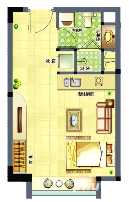 荣盛锦绣外滩普通住宅40㎡户型图