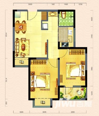 荣盛锦绣外滩普通住宅72㎡户型图