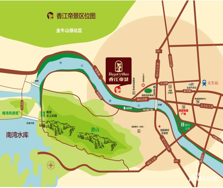 香江帝景位置交通图
