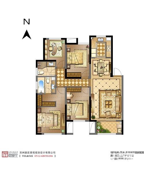 蓝光天悦城4室2厅2卫120㎡户型图