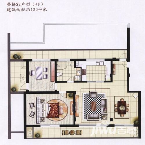 万科中粮本岸三期见滨园普通住宅120㎡户型图