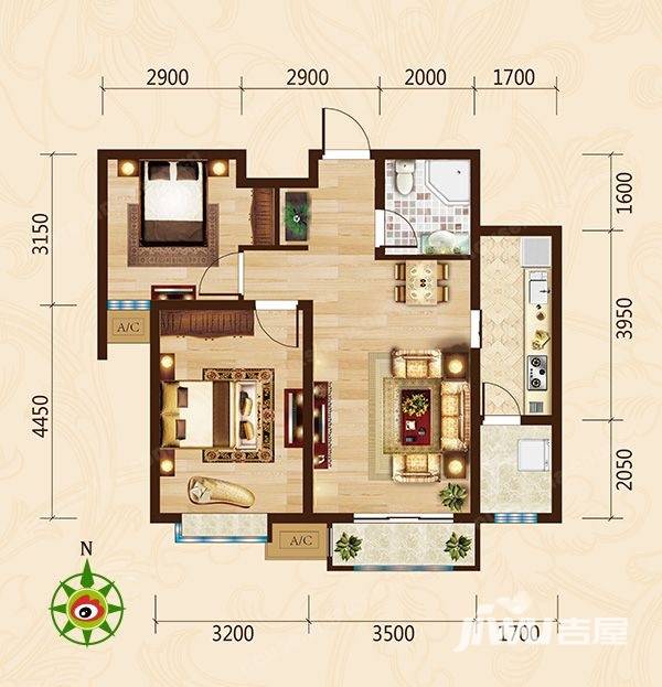 富力城富力城户型图 c户型 86.48㎡