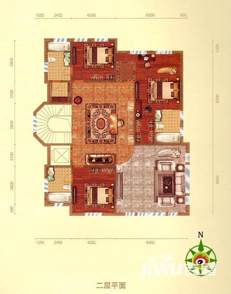 青宾5号院4室1厅3卫831.1㎡户型图