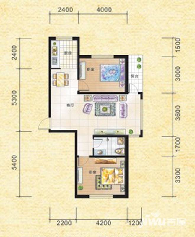 九新雾凇水岸普通住宅92.3㎡户型图