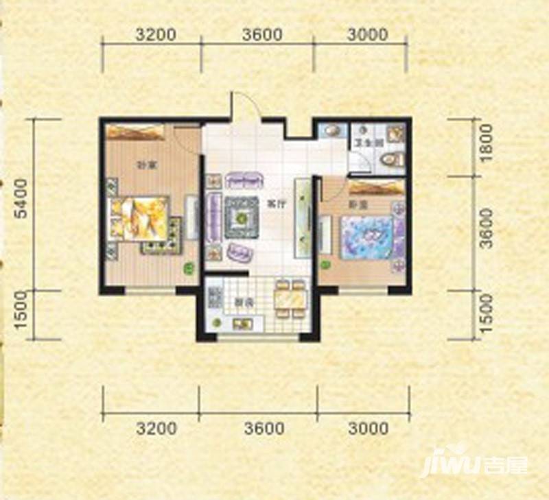 九新雾凇水岸普通住宅73.3㎡户型图