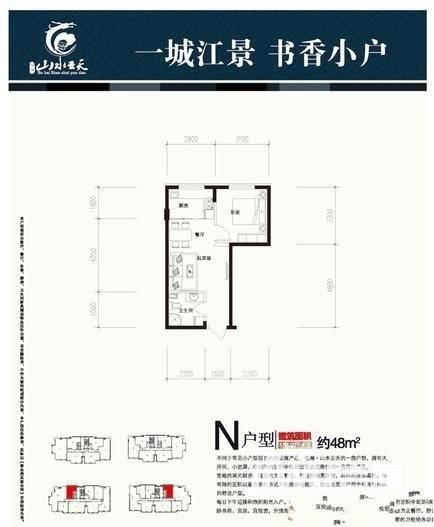 渤海山水云天普通住宅48㎡户型图