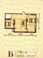 胜亚东方红普通住宅85㎡户型图