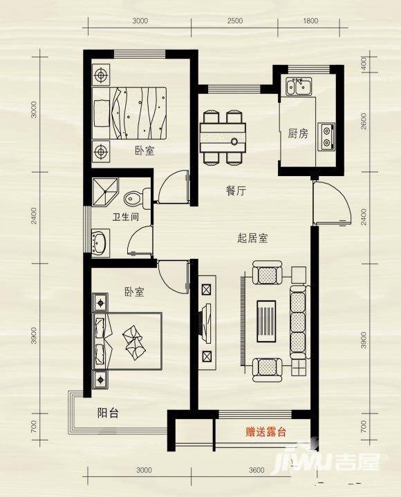 红大领域普通住宅81㎡户型图