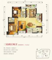 湘腾琴岛3室2厅2卫119㎡户型图