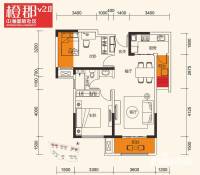 中海国际社区2室1厅1卫户型图