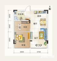 阳光100后海普通住宅63.5㎡户型图