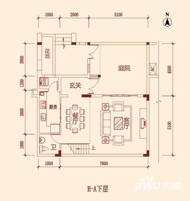 万科城广场4室2厅3卫168㎡户型图