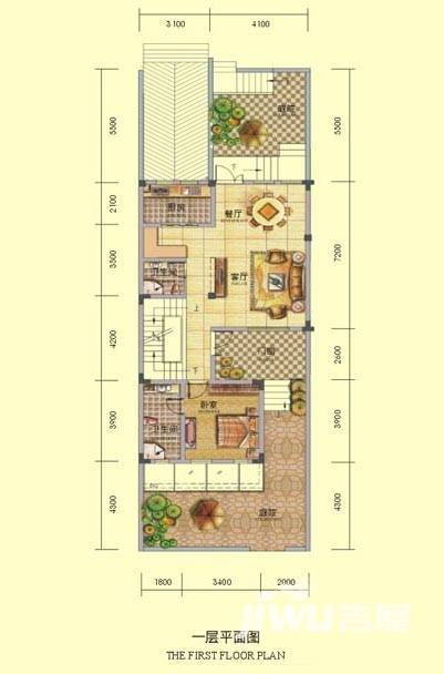 万业巴厘岛3室3厅4卫191.9㎡户型图