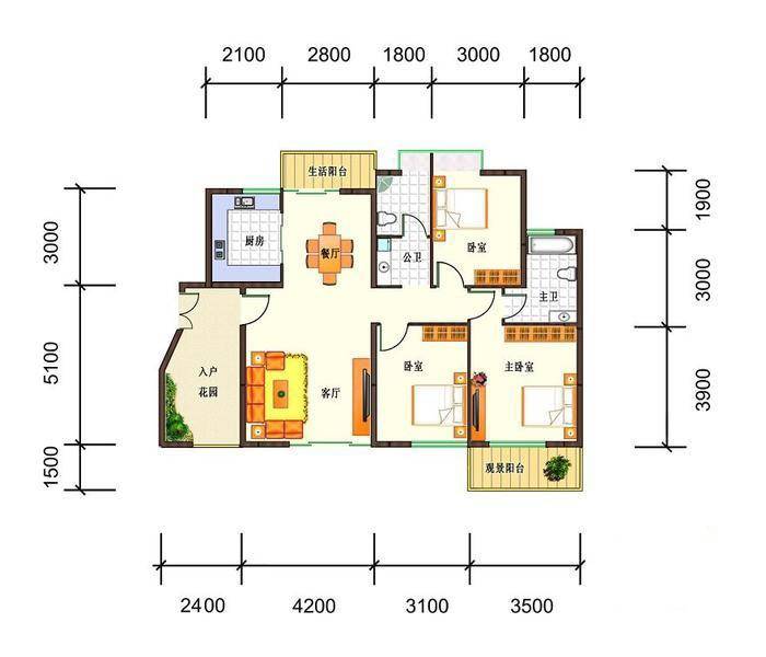 勤诚达雅阁国际普通住宅115㎡户型图