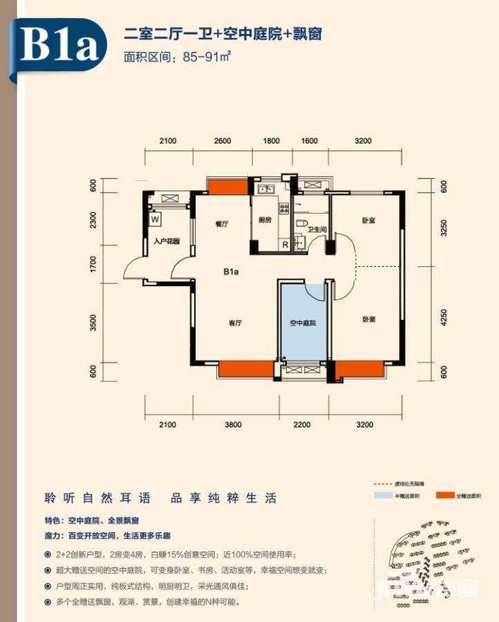 中國鐵建山語城戶型圖 b1a 二室二廳