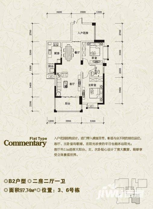 天晟海拔东方普通住宅97.7㎡户型图