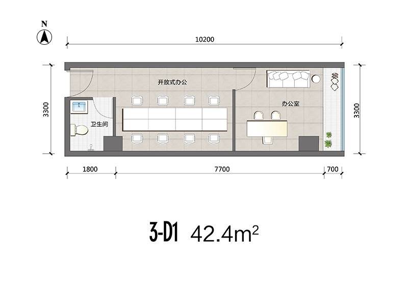 裕天国际商汇中心普通住宅142.4㎡户型图