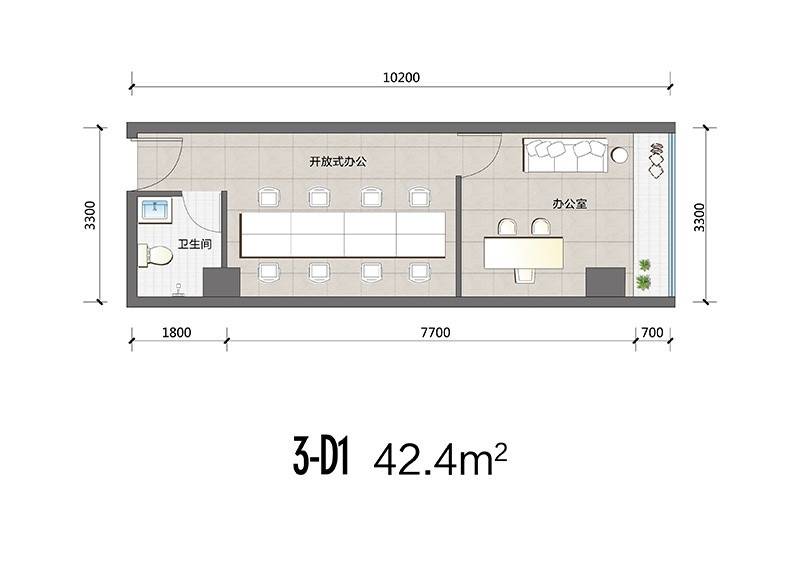 裕天国际商汇中心普通住宅142.4㎡户型图