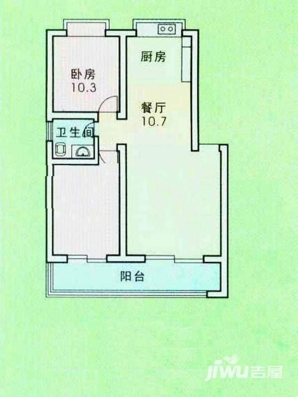 江滨家园2室2厅1卫94.8㎡户型图