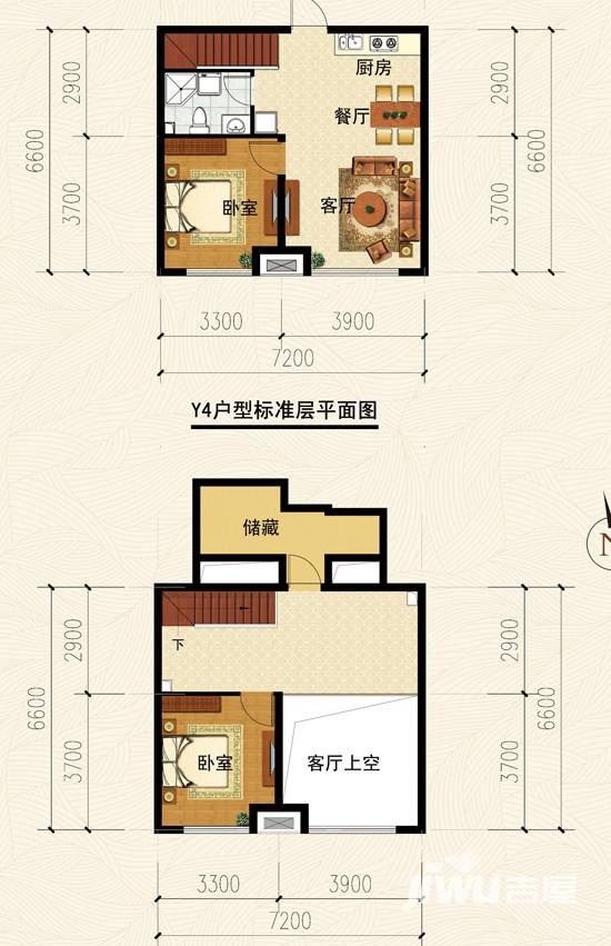 银河太阳城三期2室2厅1卫户型图