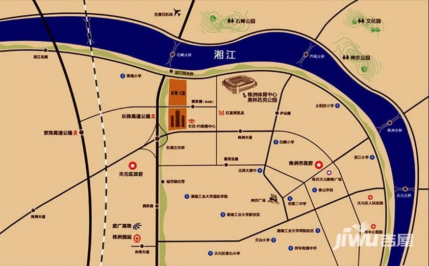 旺城天悦位置交通图