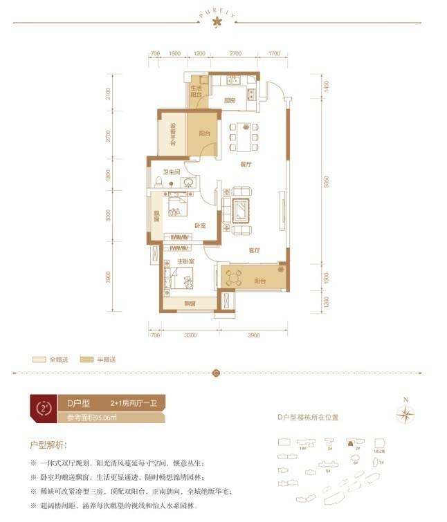 中泰财富湘江户型图 95.06㎡