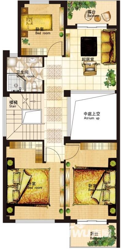 伴岛6室3厅3卫219㎡户型图