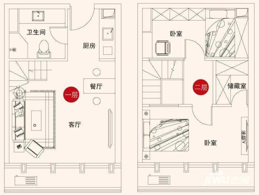 五亭龙商务国际普通住宅37㎡户型图