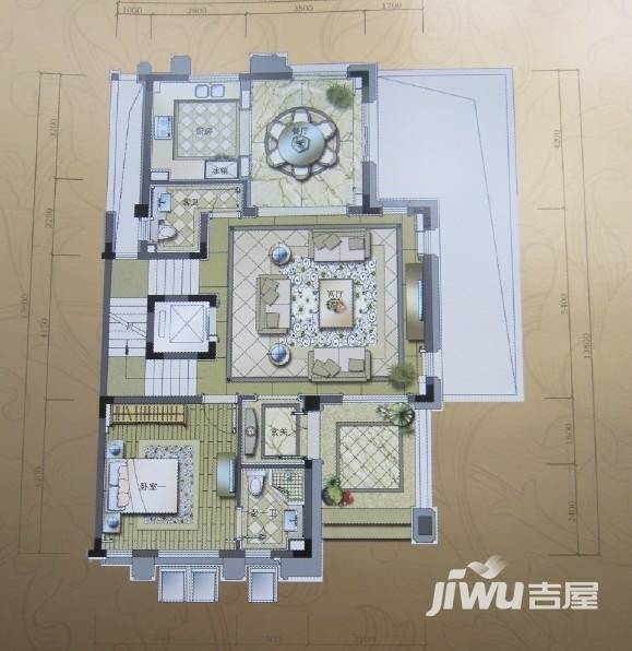 品尊国际户型图 独栋地面一层 292㎡