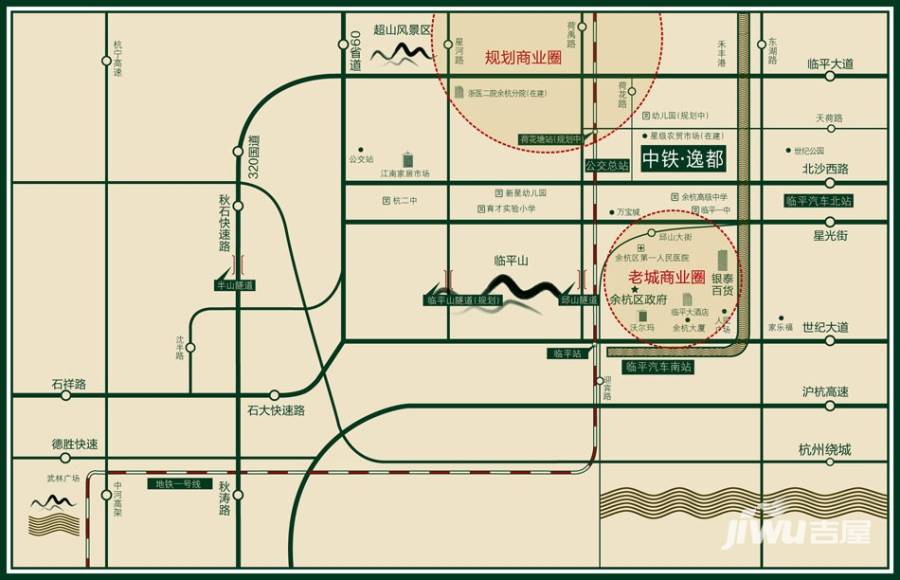 中铁逸都周边及交通图