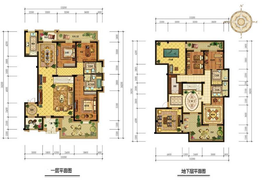 星运丽园兰逸3室2厅2卫188㎡户型图