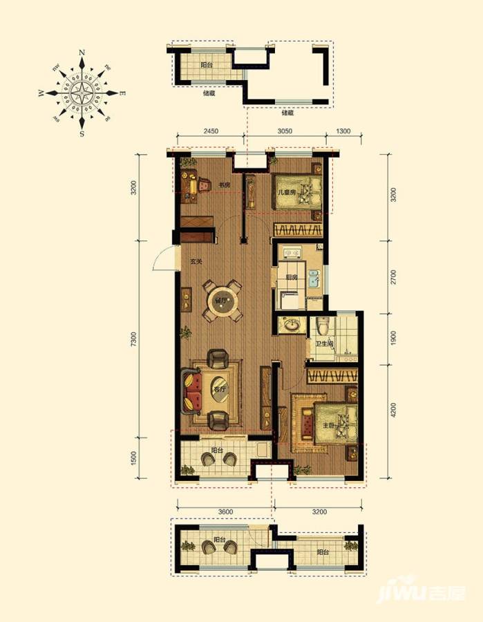 万科金辰之光普通住宅81㎡户型图