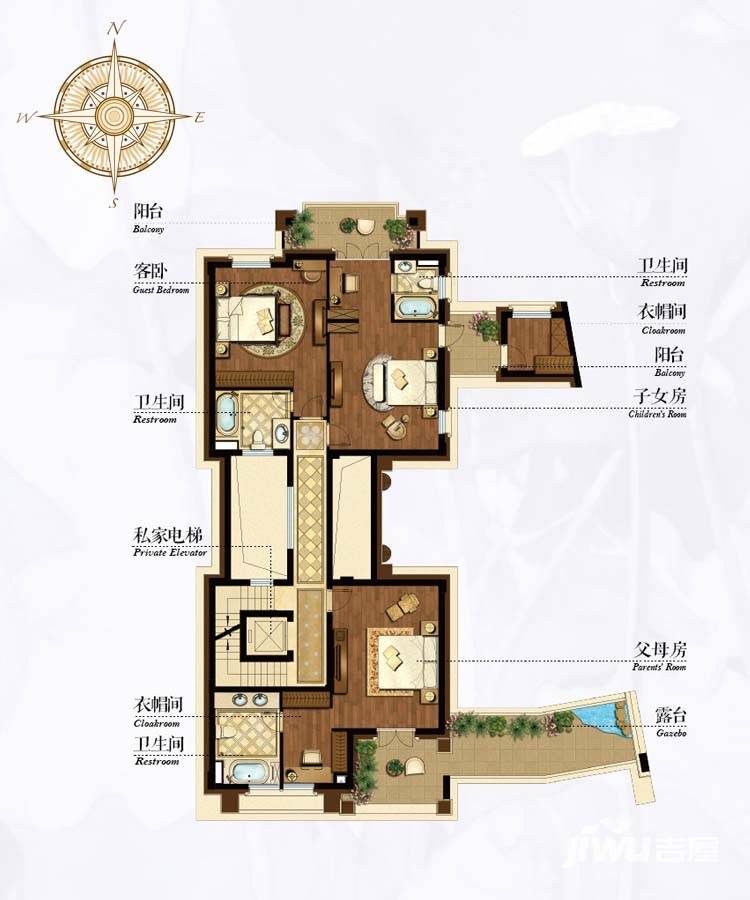 鹭栖湖7室4厅9卫450㎡户型图