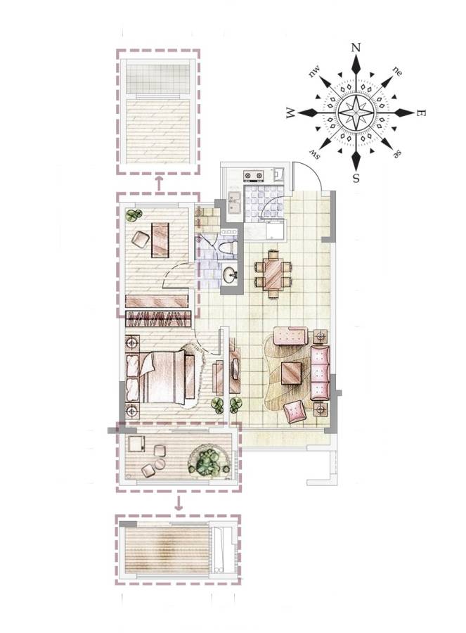 金地格林格林普通住宅70㎡户型图