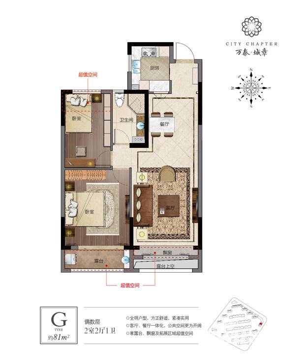 万泰城章普通住宅81㎡户型图