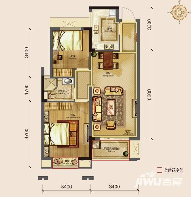 天阳尚城国际普通住宅75㎡户型图