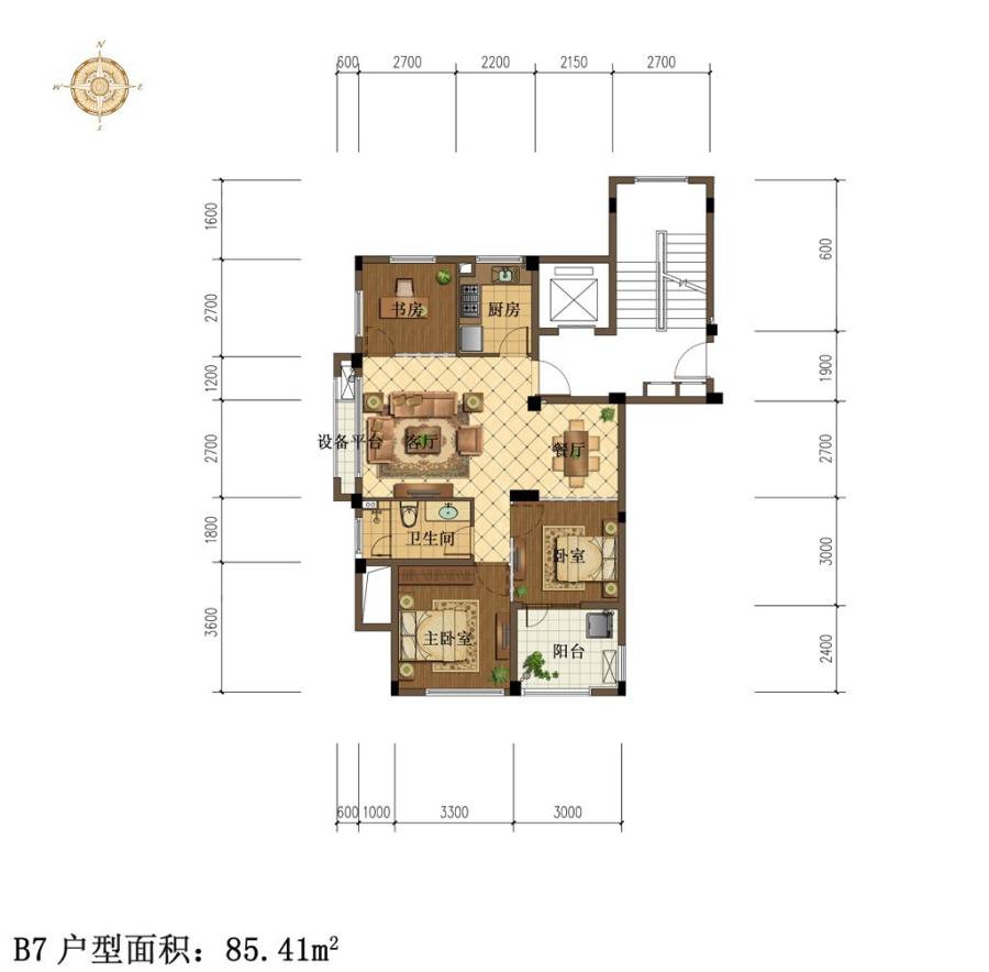 中交悦西溪普通住宅85.4㎡户型图