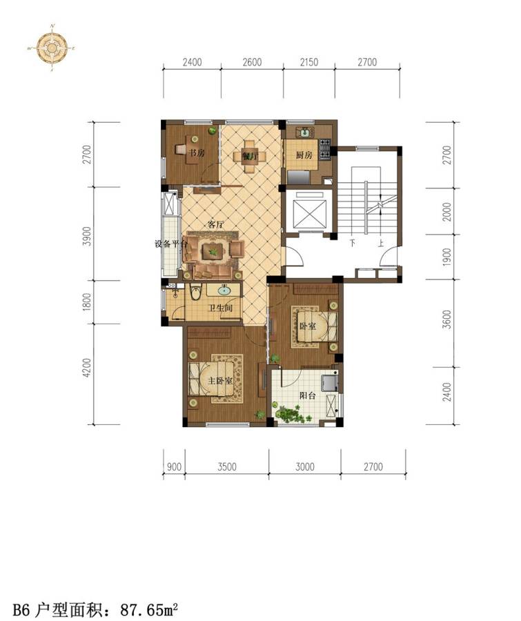 中交悦西溪普通住宅87.7㎡户型图