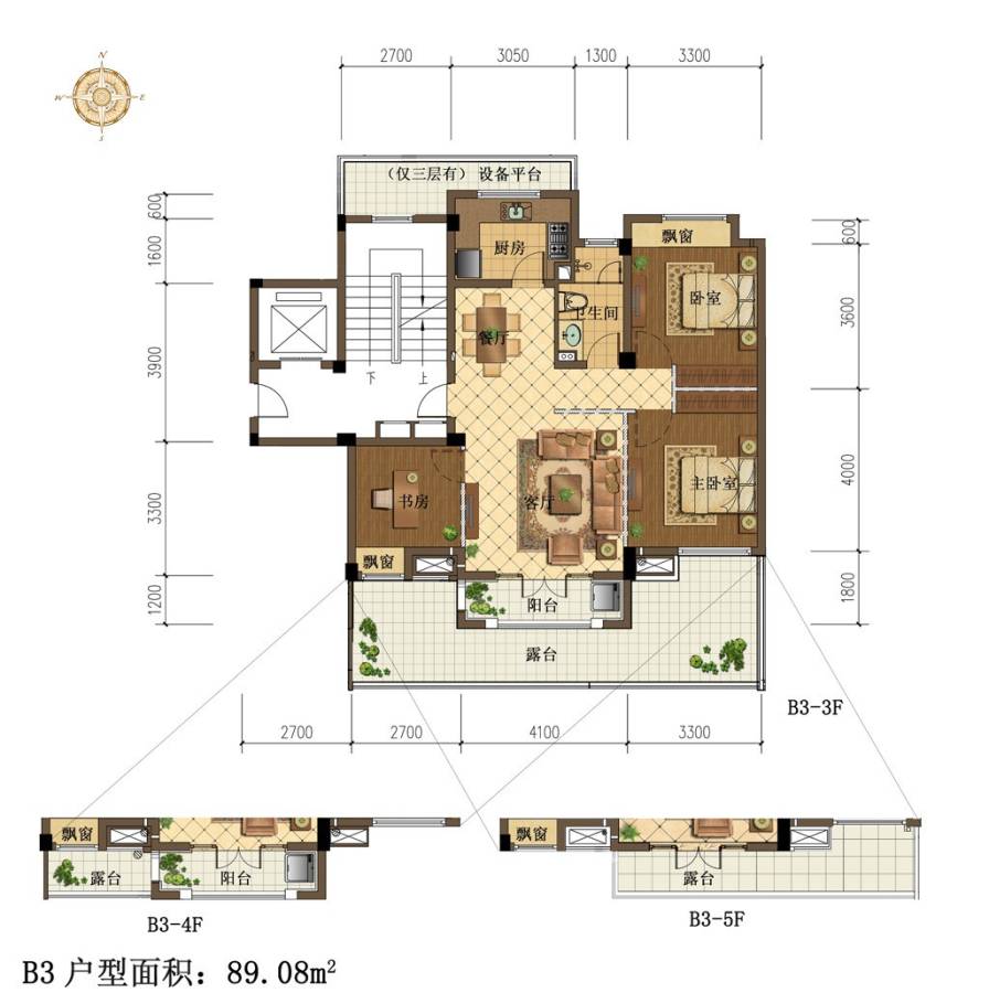 中交悦西溪普通住宅89.1㎡户型图