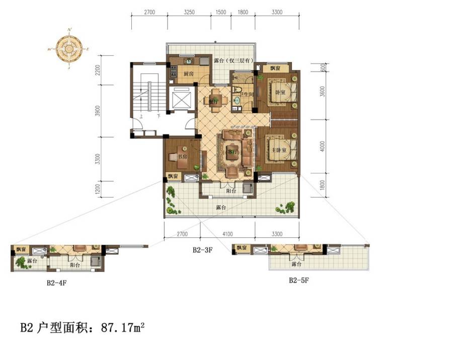 中交悦西溪普通住宅87.2㎡户型图