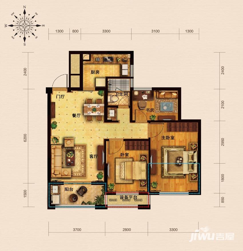 凯喜雅锦河湾普通住宅89㎡户型图