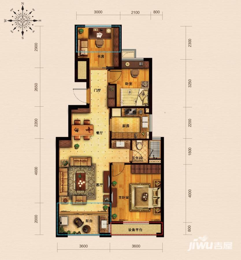 凯喜雅锦河湾普通住宅87㎡户型图