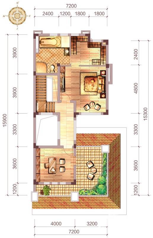 众安白马山庄5室2厅4卫286㎡户型图