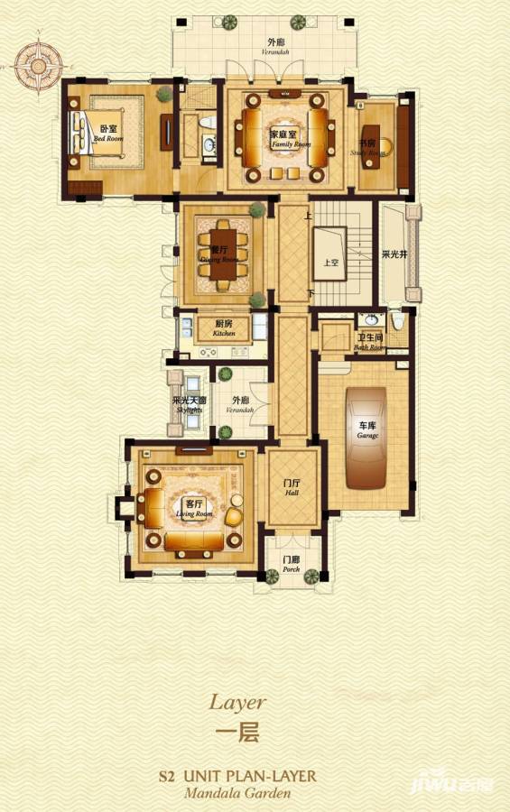 绿城曼陀花园3室2厅2卫399㎡户型图