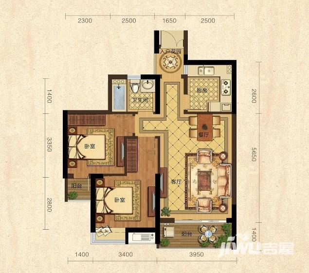 开元广场铂雅公馆普通住宅89㎡户型图