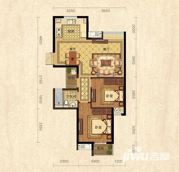 开元广场铂雅公馆普通住宅89㎡户型图